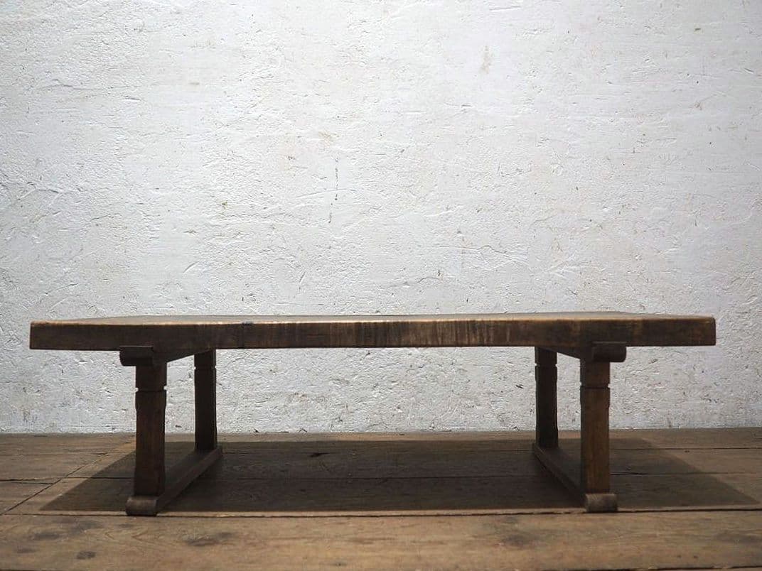 1405 一枚板のローテーブル　文机　陳列台　古家具　レトロ　アンティーク