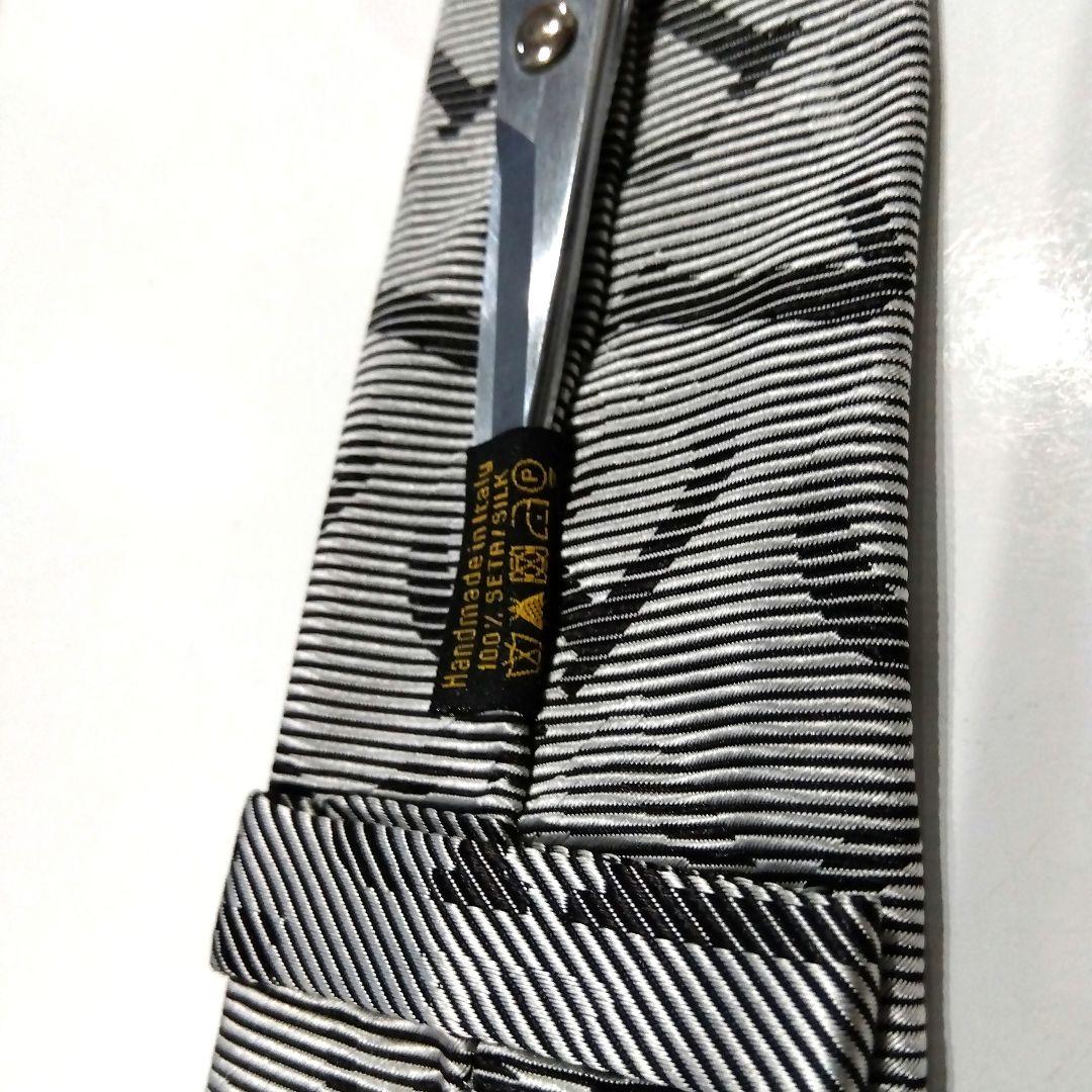 BVLGARI シルク ネクタイ グレー/ブラック