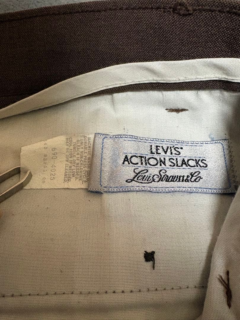 【USA製】80s Levi's アクションスラックス ブラウン