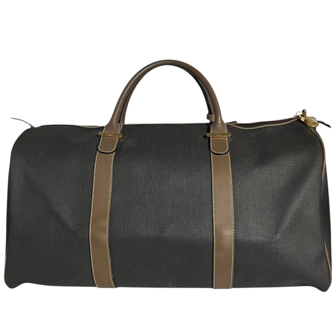 美品　ダンヒル　大容量　ボストンバッグ　旅行バッグ　PVC　レザー　腕掛　南京錠