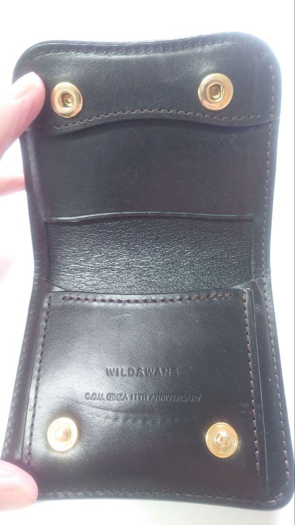 WILDSWANS 銀座店11周年・型押しシェルコードバン ブラック パーム