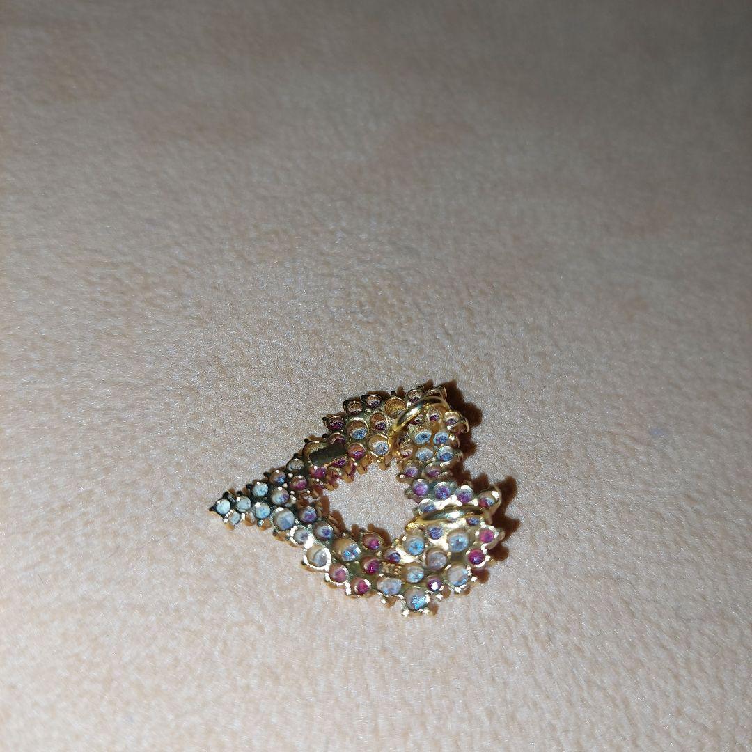 ハート型 18金ルビー&ホワイトサファイアトップピンク ホワイト4g