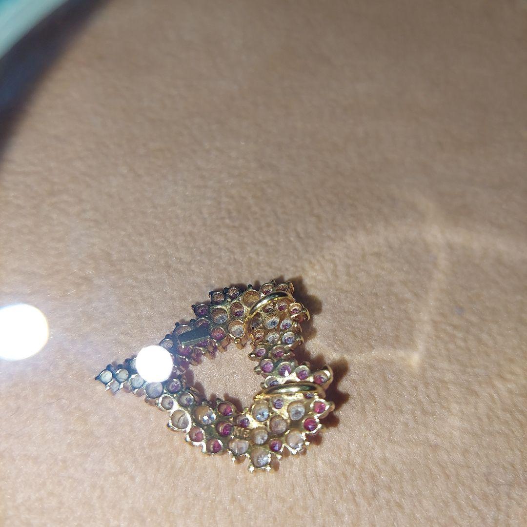 ハート型 18金ルビー&ホワイトサファイアトップピンク ホワイト4g