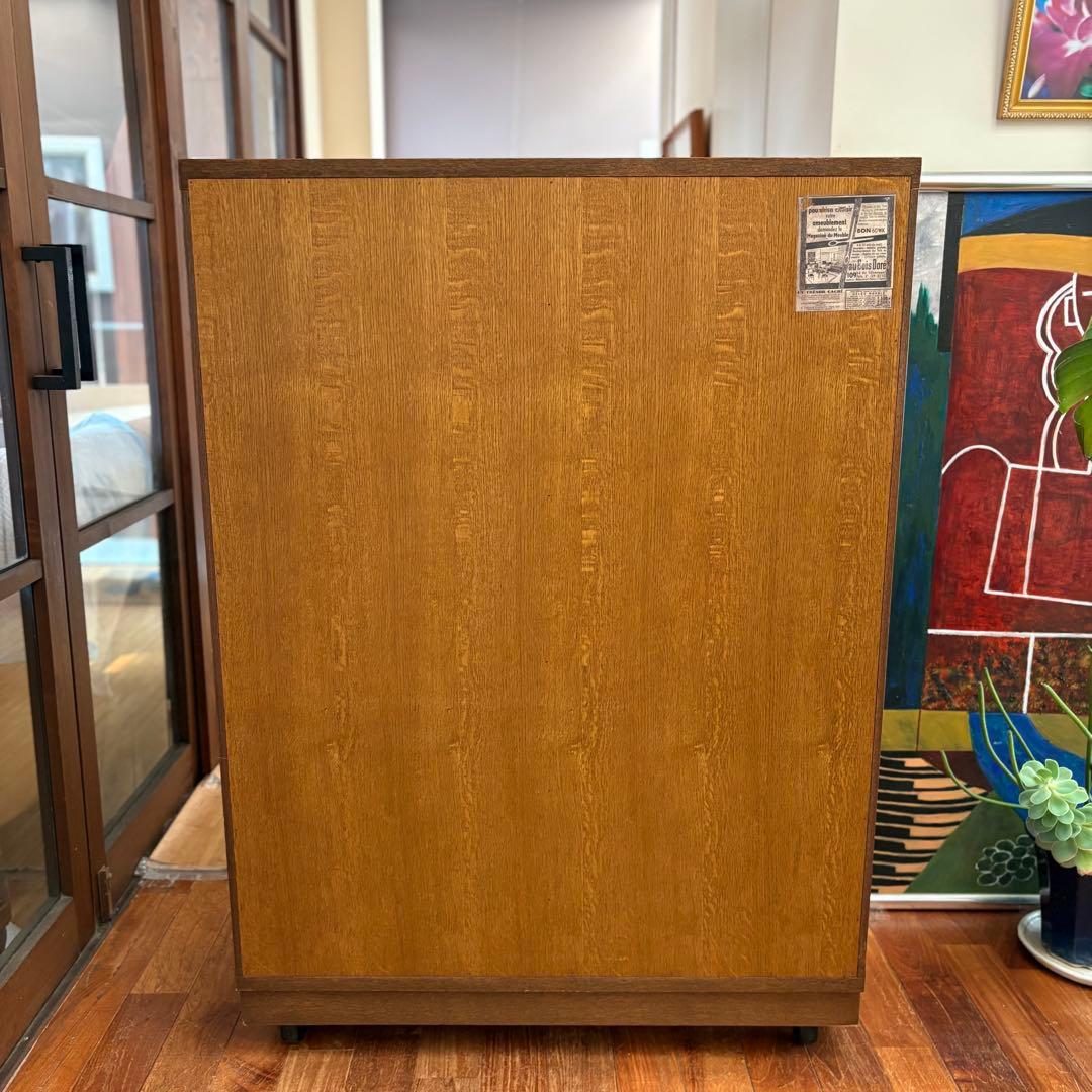 【一点物｜フランス製ヴィンテージキャビネット】オーク材×真鍮取手｜収納｜送料込み