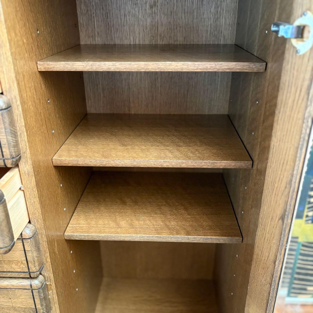 【一点物｜フランス製ヴィンテージキャビネット】オーク材×真鍮取手｜収納｜送料込み