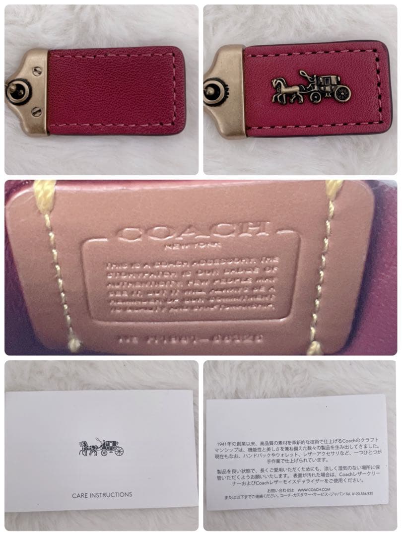 【激カワ】美品 COACH コーチ がま口 ミニ財布 ピンク ケース