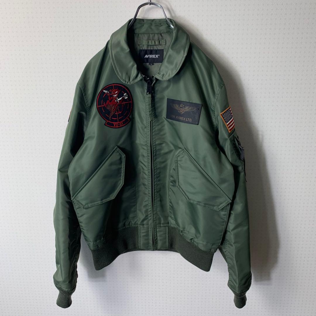 美品 AVIREX フライトジャケット L トップガン CWU36P ワッペン