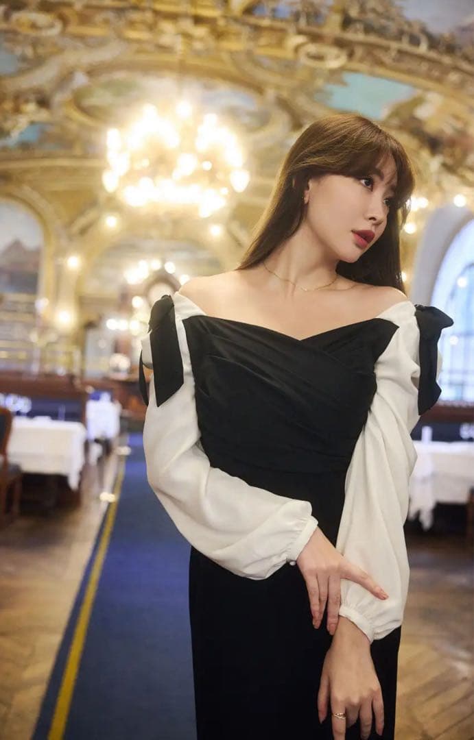 スーツ・フォーマル・ドレス herlipto/Faubourg Shoulder Ribbon Dress