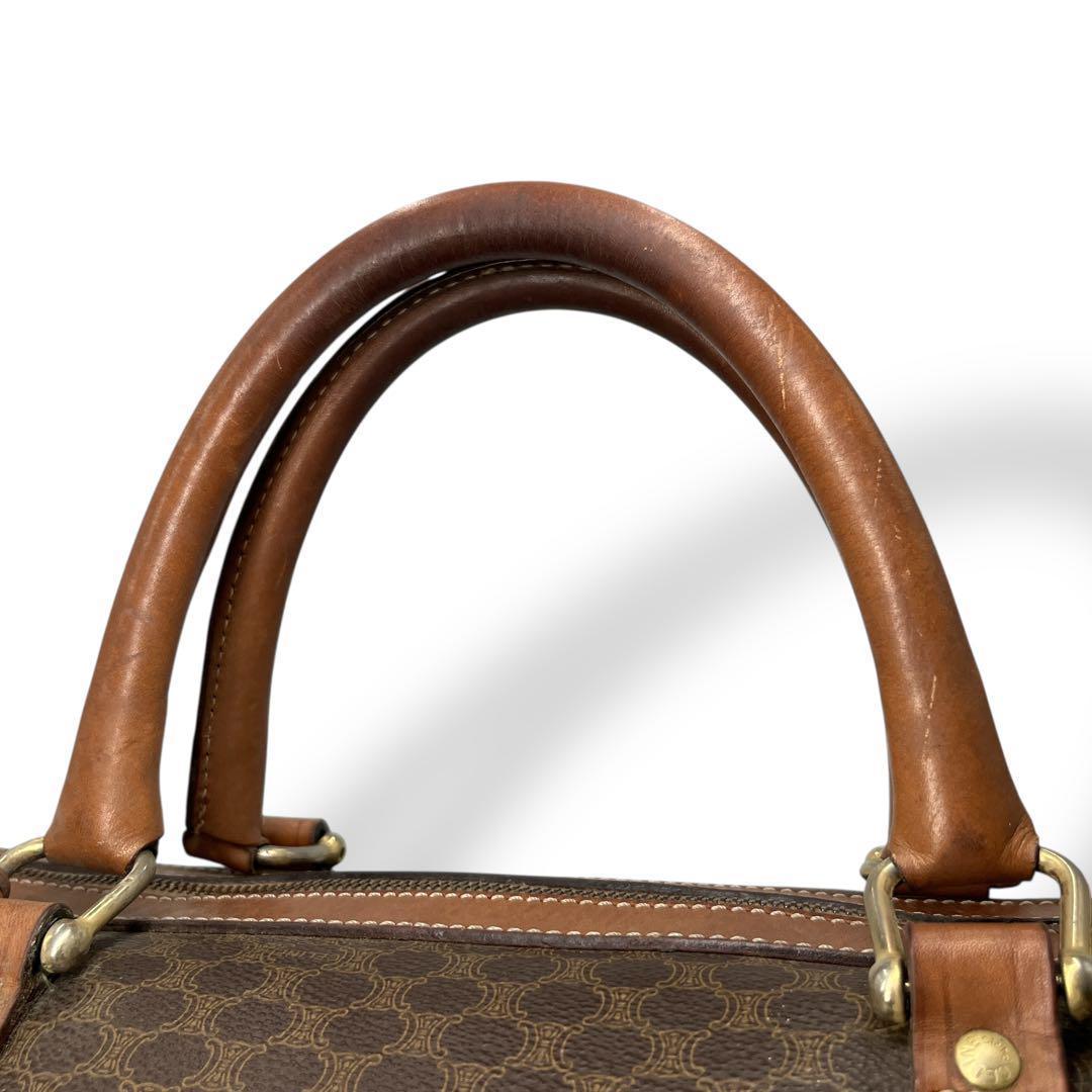 オールド　セリーヌ　トリオンフ　ボストンバッグ　マカダム柄　旅行バッグ　ブラウン