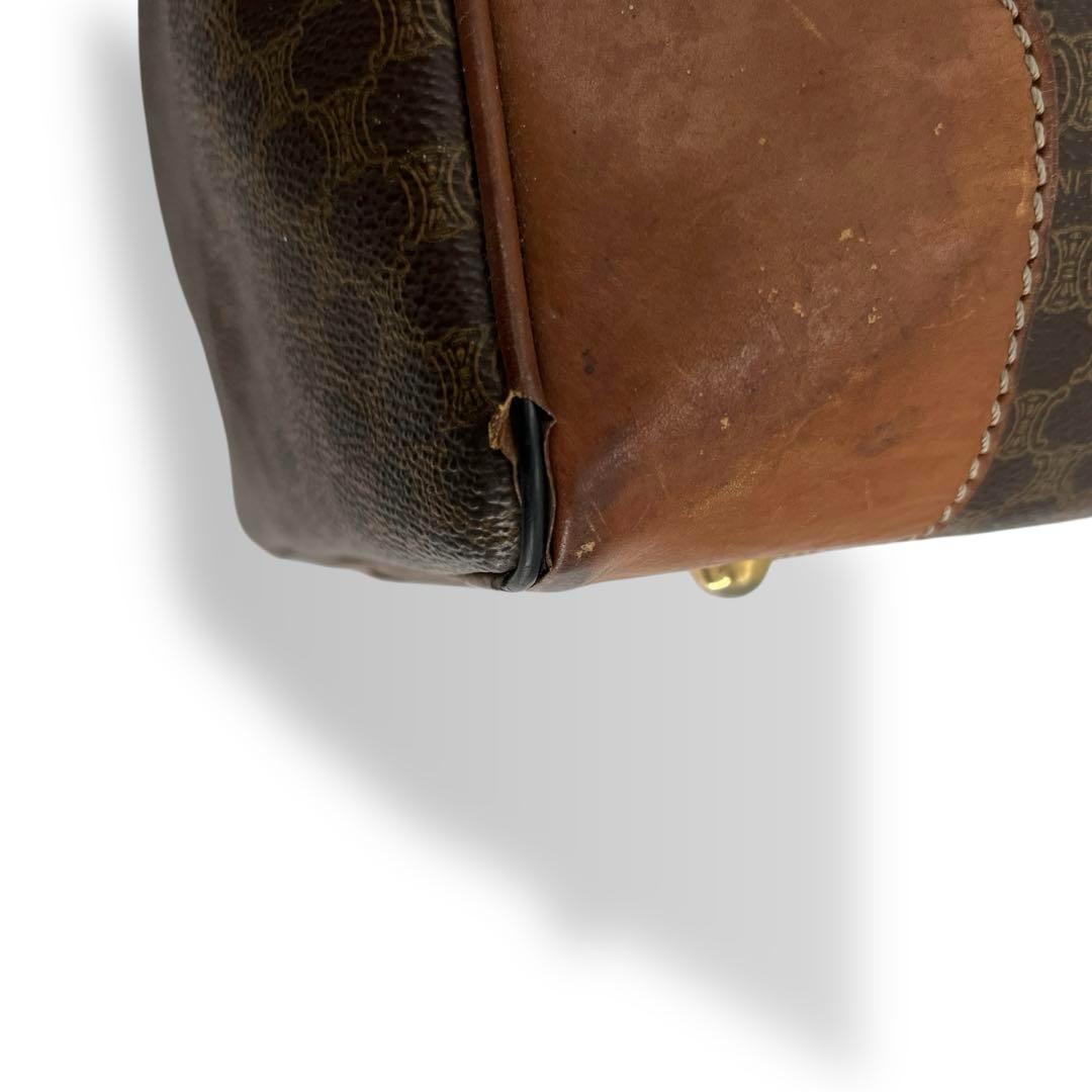 オールド　セリーヌ　トリオンフ　ボストンバッグ　マカダム柄　旅行バッグ　ブラウン