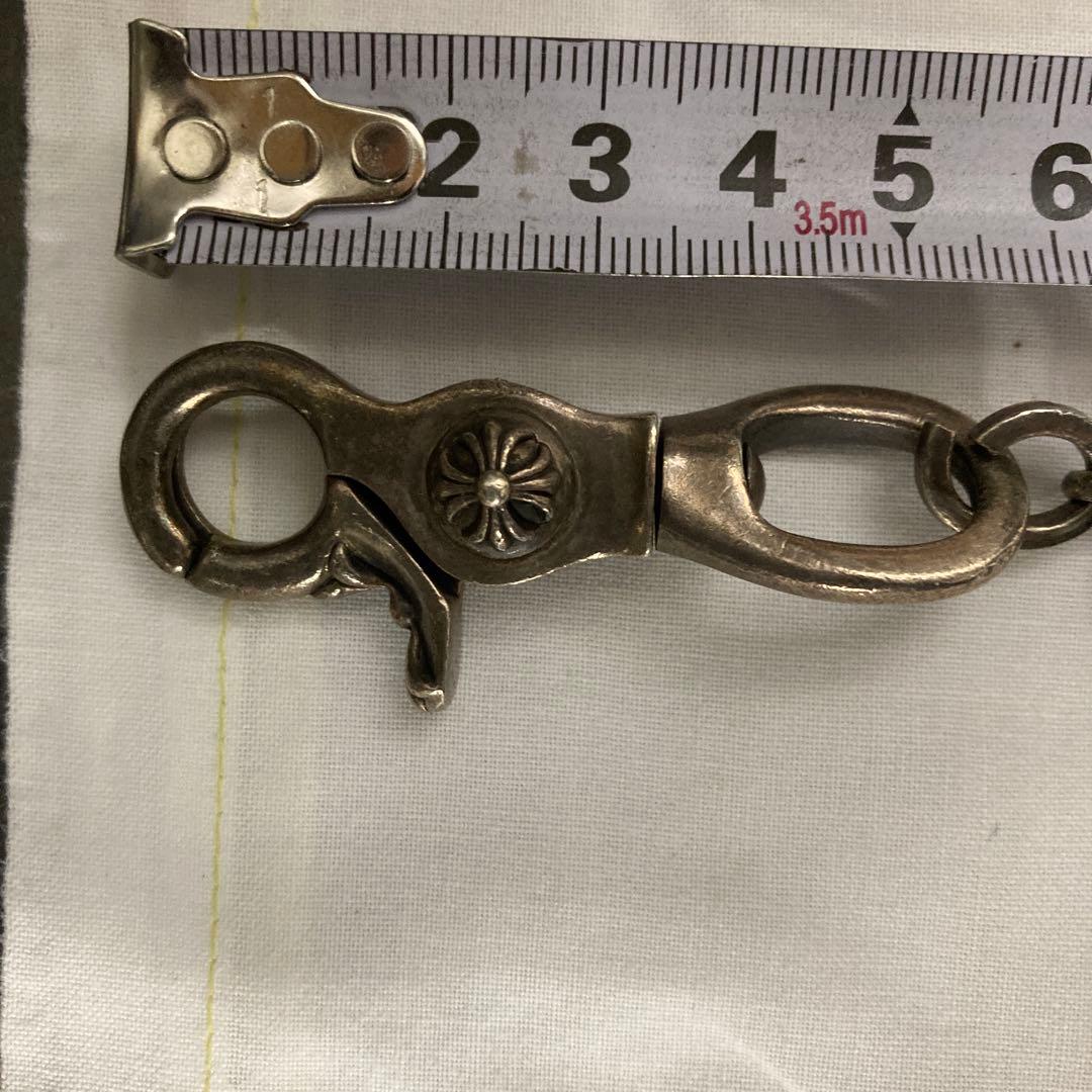 送料込み　黒 レザー シルバーウォレットチェーン　財布