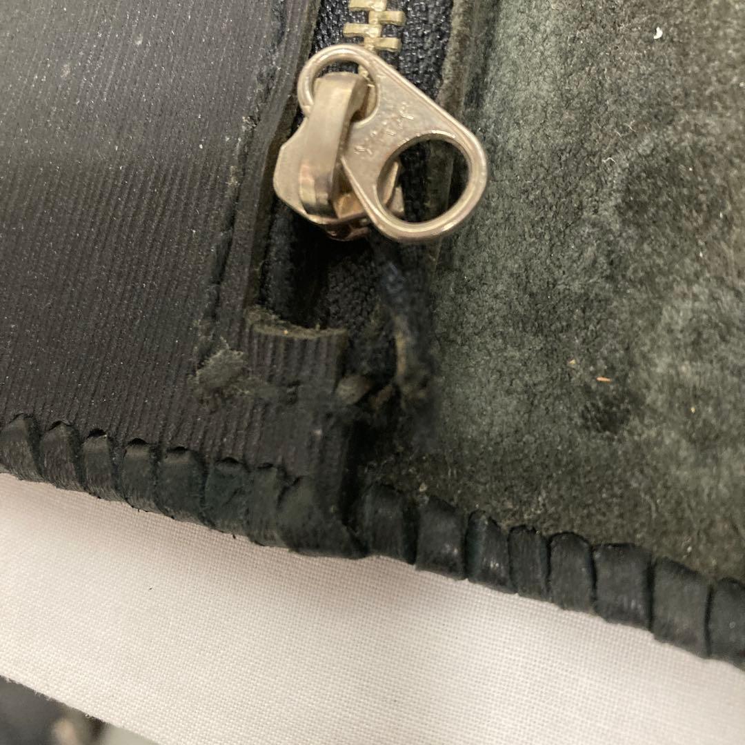 送料込み　黒 レザー シルバーウォレットチェーン　財布