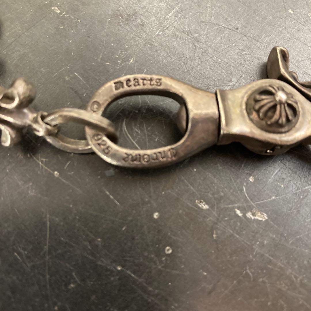 送料込み　黒 レザー シルバーウォレットチェーン　財布