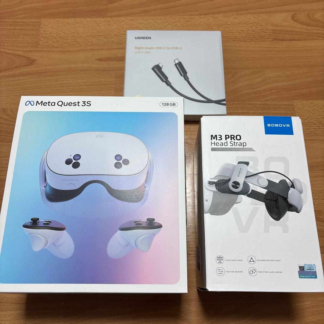 Quest3s 128GB +ヘッドストラップ +リンク ケーブル