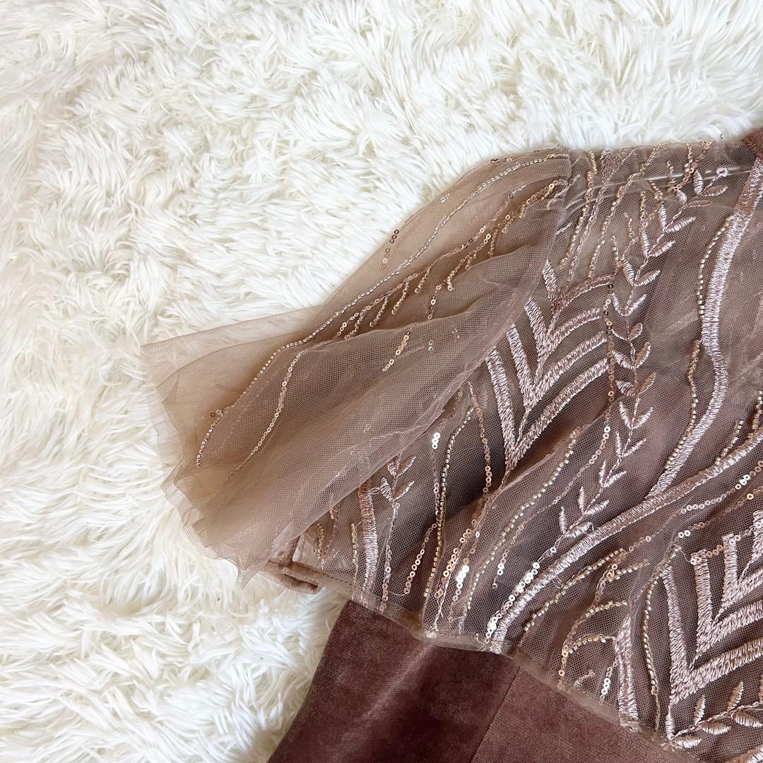 美品　LEJA ケープ風スパンコール刺繍ボレロマーメイドキャミワンピース　レジャ