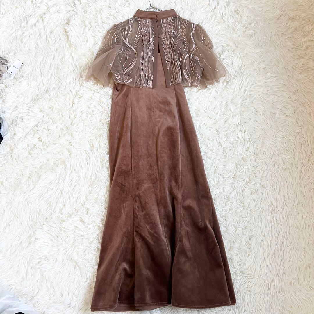 美品　LEJA ケープ風スパンコール刺繍ボレロマーメイドキャミワンピース　レジャ