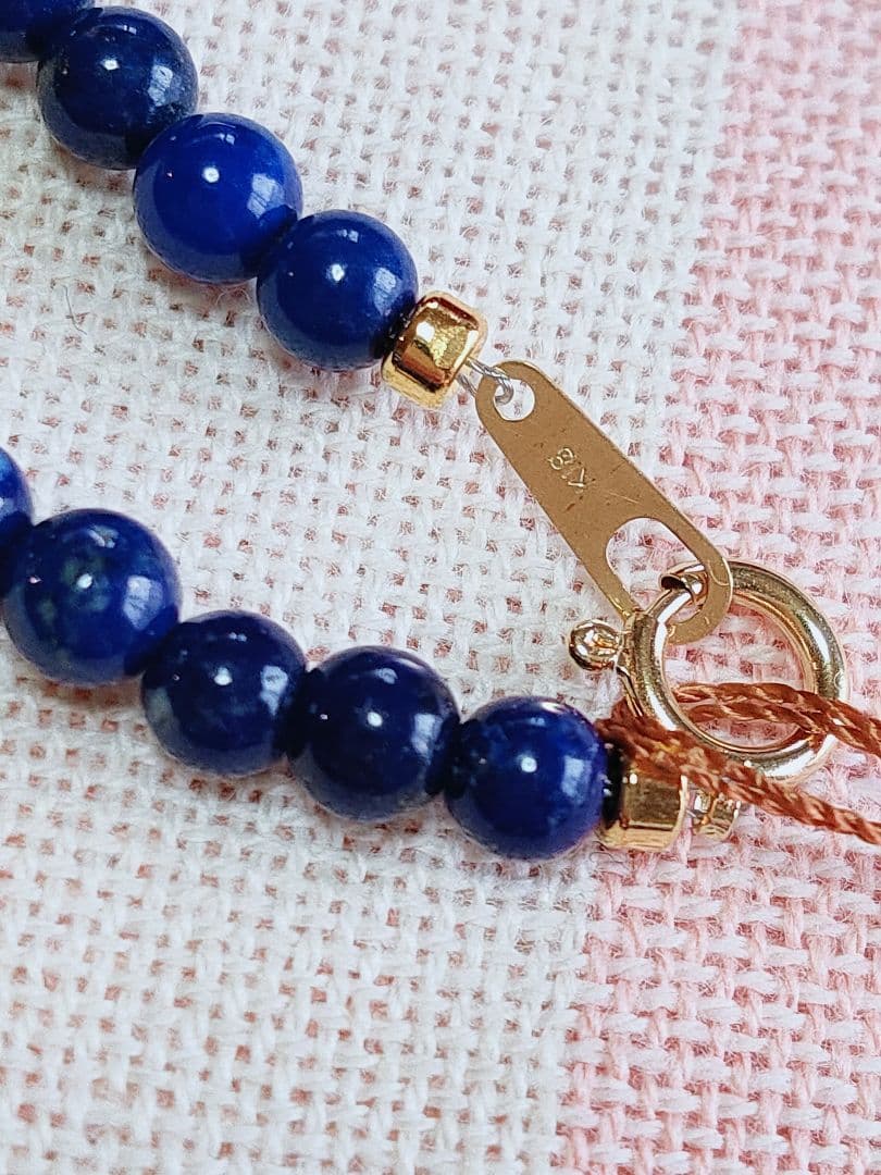 新作 未使用品 k18 ラピスラズリ ネックレス