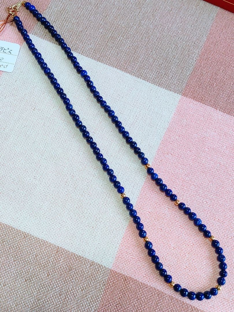 新作 未使用品 k18 ラピスラズリ ネックレス