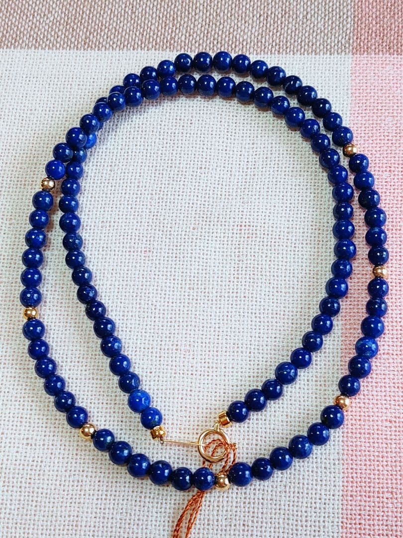 新作 未使用品 k18 ラピスラズリ ネックレス