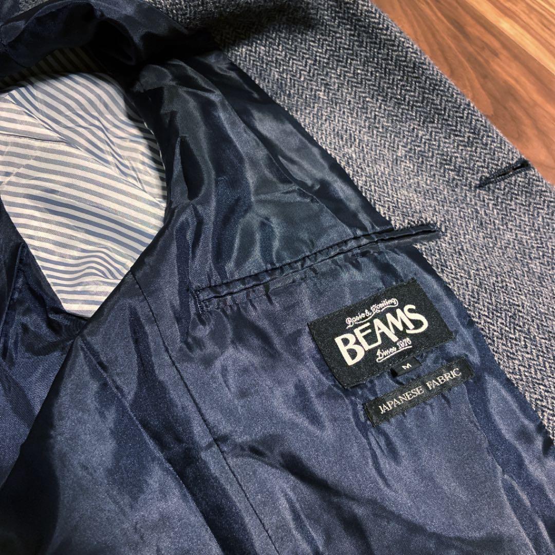 美品。BEAMS ヘリンボーン クレイジーパターン テーラードジャケット M
