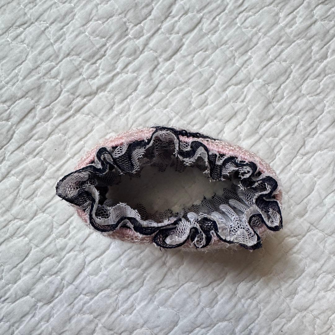 美品 CHANEL シャネル リストバンド　ココマーク レース　フリル　ピンク