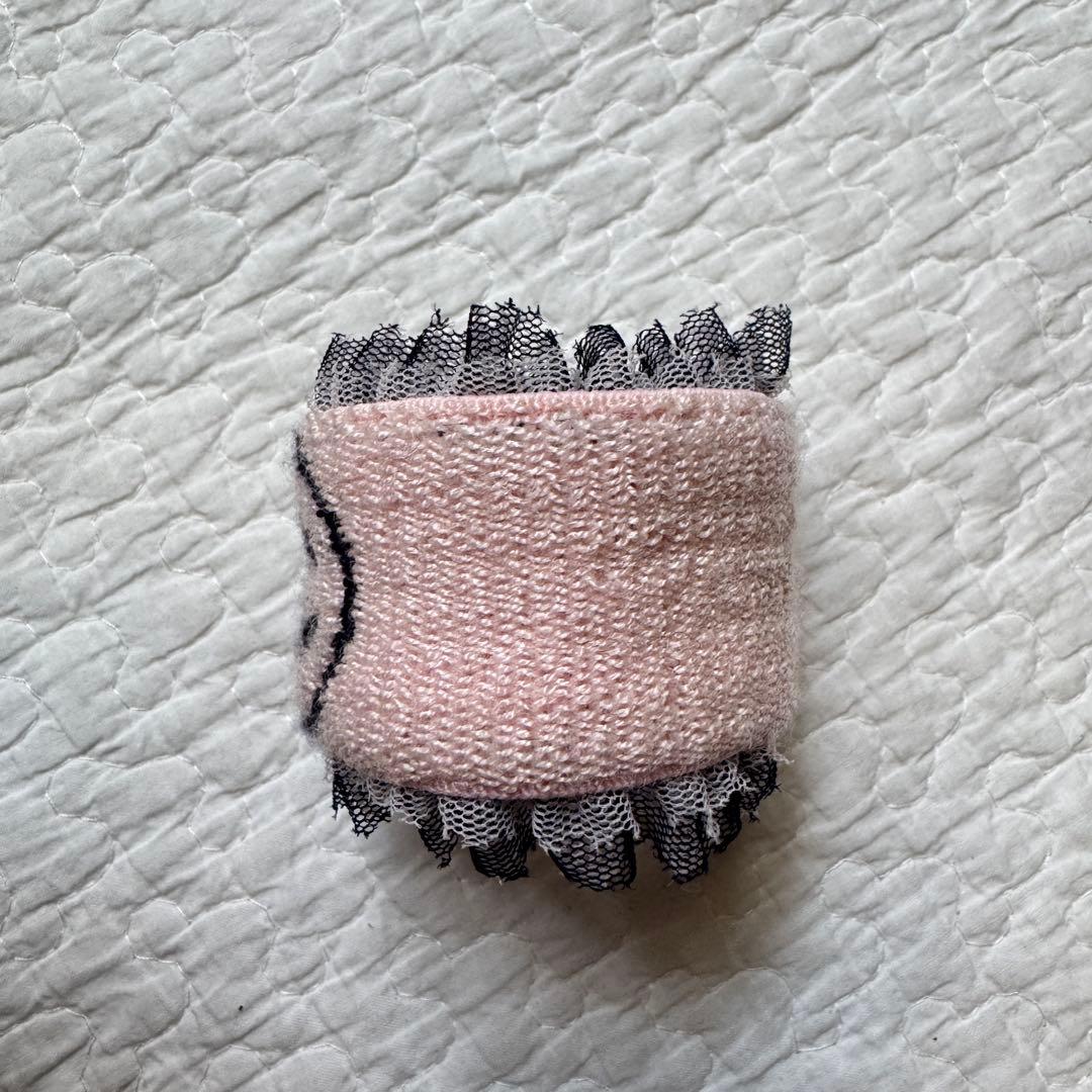 美品 CHANEL シャネル リストバンド　ココマーク レース　フリル　ピンク