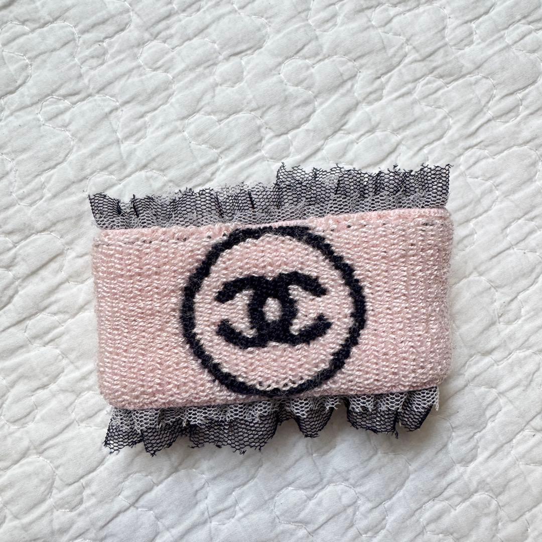 美品 CHANEL シャネル リストバンド　ココマーク レース　フリル　ピンク