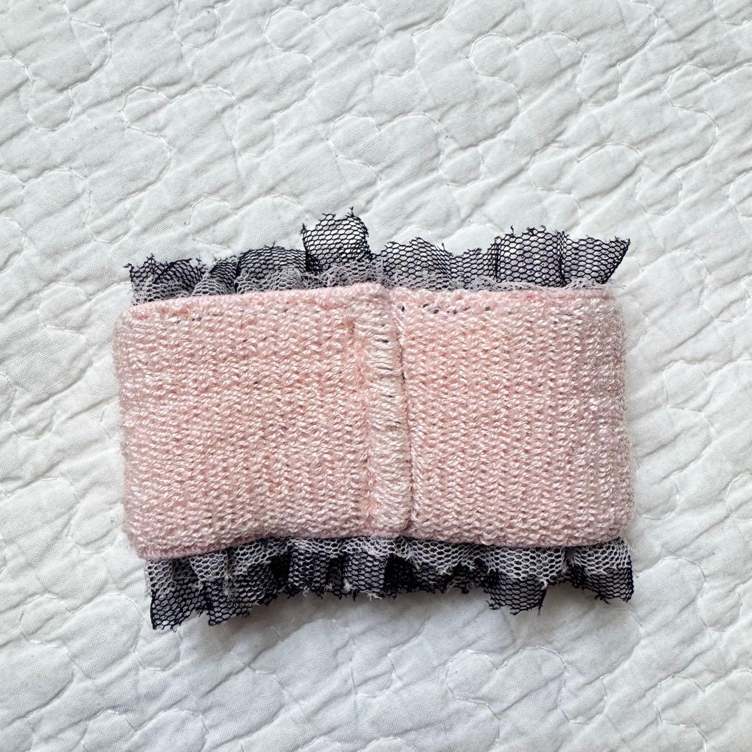 美品 CHANEL シャネル リストバンド　ココマーク レース　フリル　ピンク