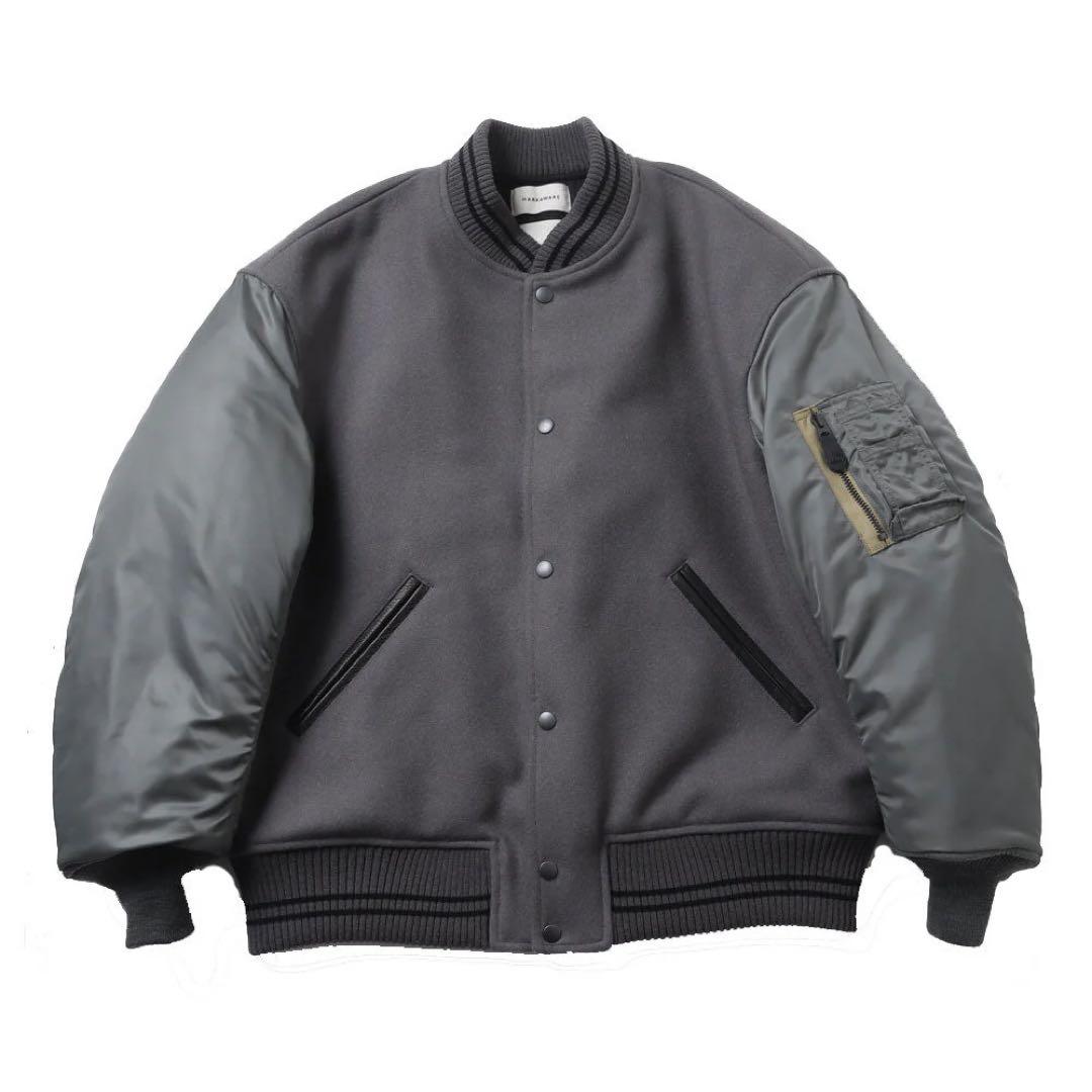 ジャケット・アウター MARKAWARE 23AW VARSITYJACKET WOOL MELTON