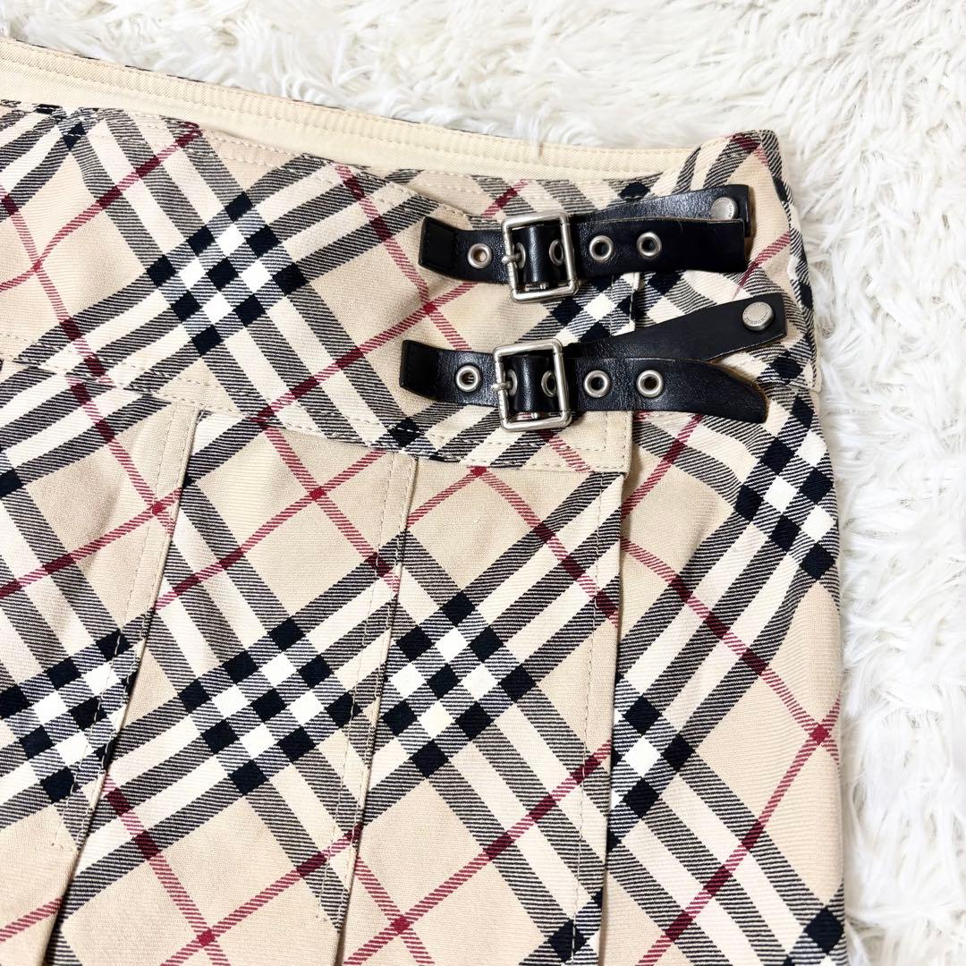 希少✨️バーバリーブルーレーベル 巻きスカート ノバチェック 36 y2K