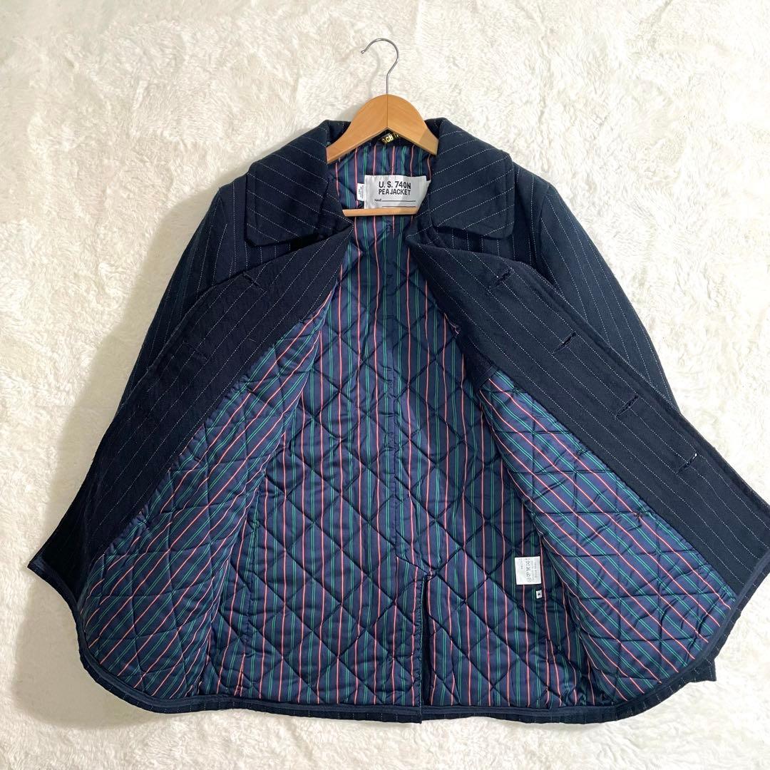 ショット×タケオキクチ　ピーコート　740N　ピンストライプ　米国製　サイズ４０