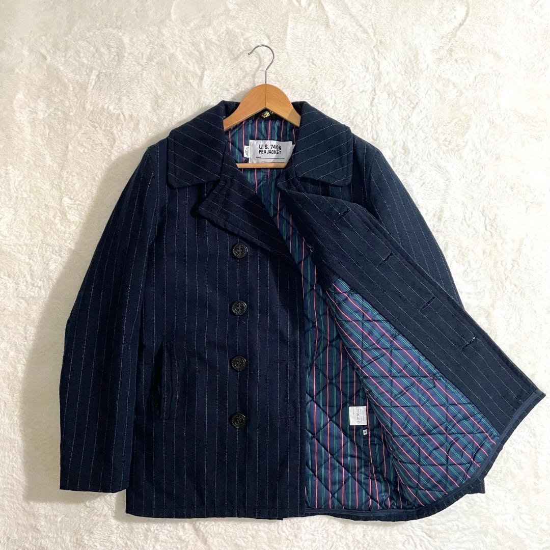 ショット×タケオキクチ　ピーコート　740N　ピンストライプ　米国製　サイズ４０