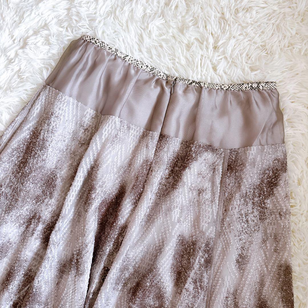 【極美品】 MORABITO モラビト 総柄フレアスカート パイソン 日本製 M