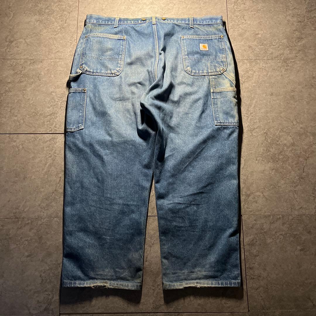 希少 鬼フェード carhartt ダブルニー デニムパンツ w40 送料無料