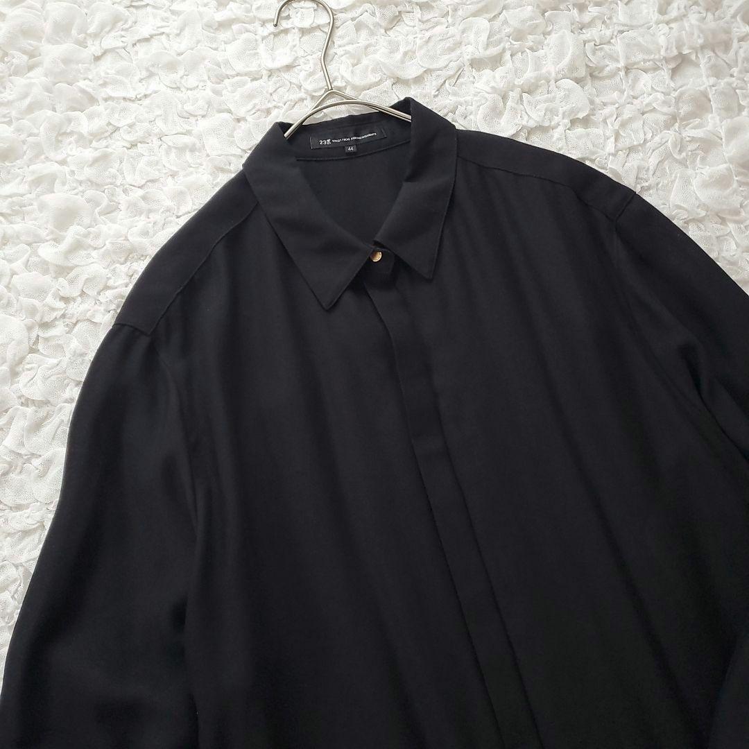 23区【44】ウール混シアービエラワンピース シャツワンピース プリーツ 訳あり