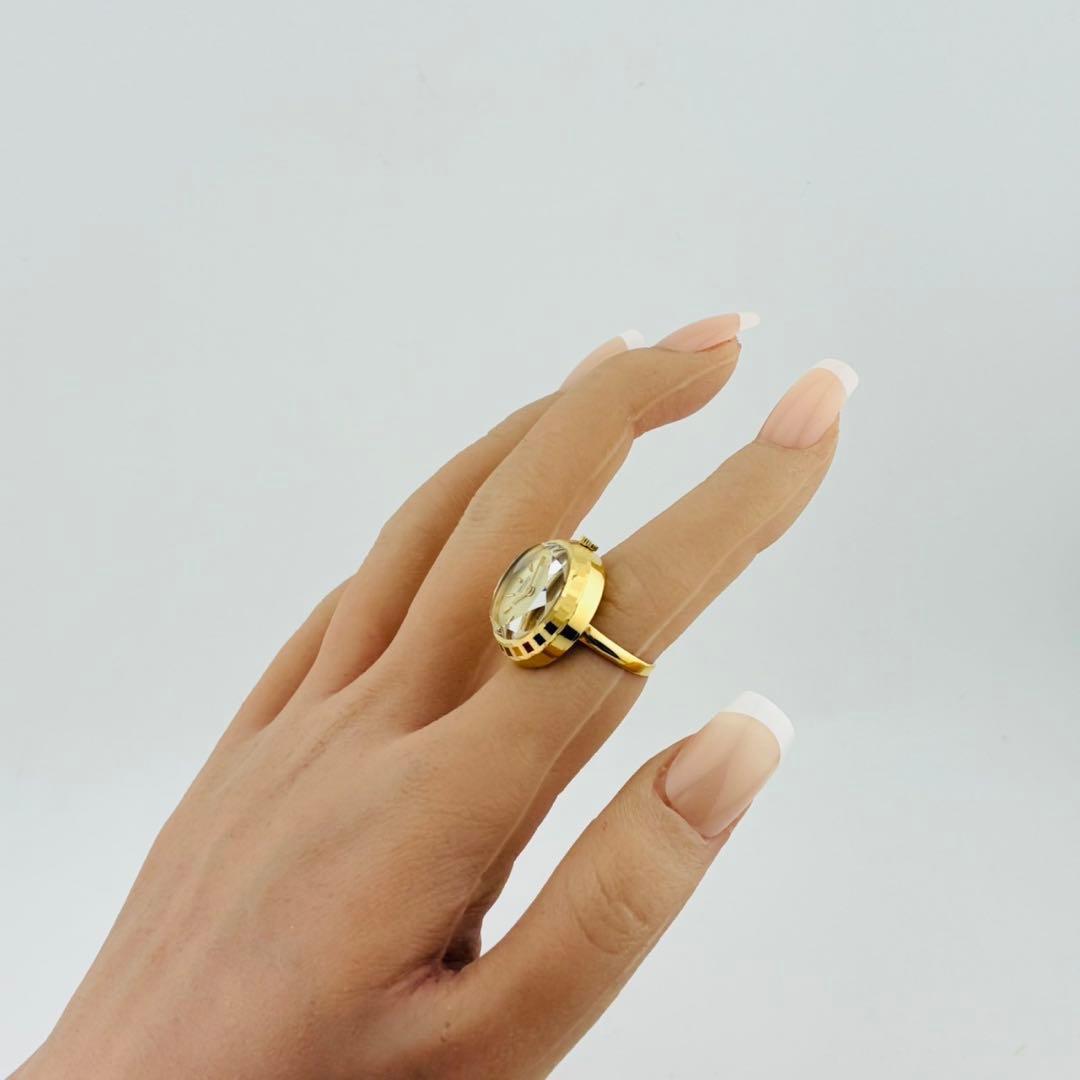 【電池交換済】SEIKO　腕時計　リングウォッチ　ゴールド　指輪型　クォーツ