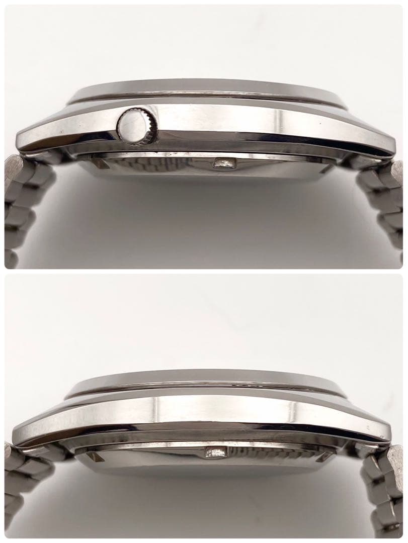 【稼働】SEIKO5 自動巻き 腕時計 デイデイト 美品 メンズ シルバー