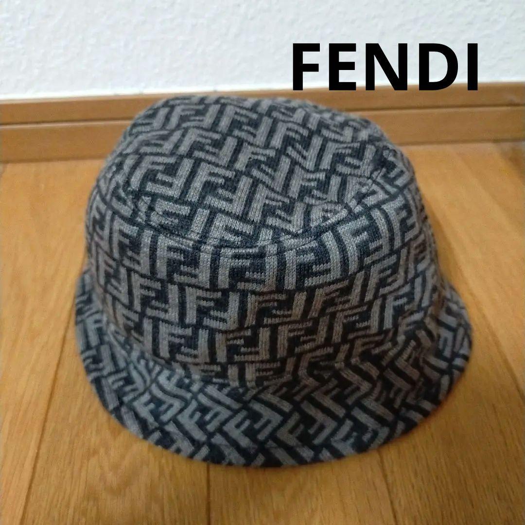 ✨美品✨Fendi FFロゴ バケットハット グレー系