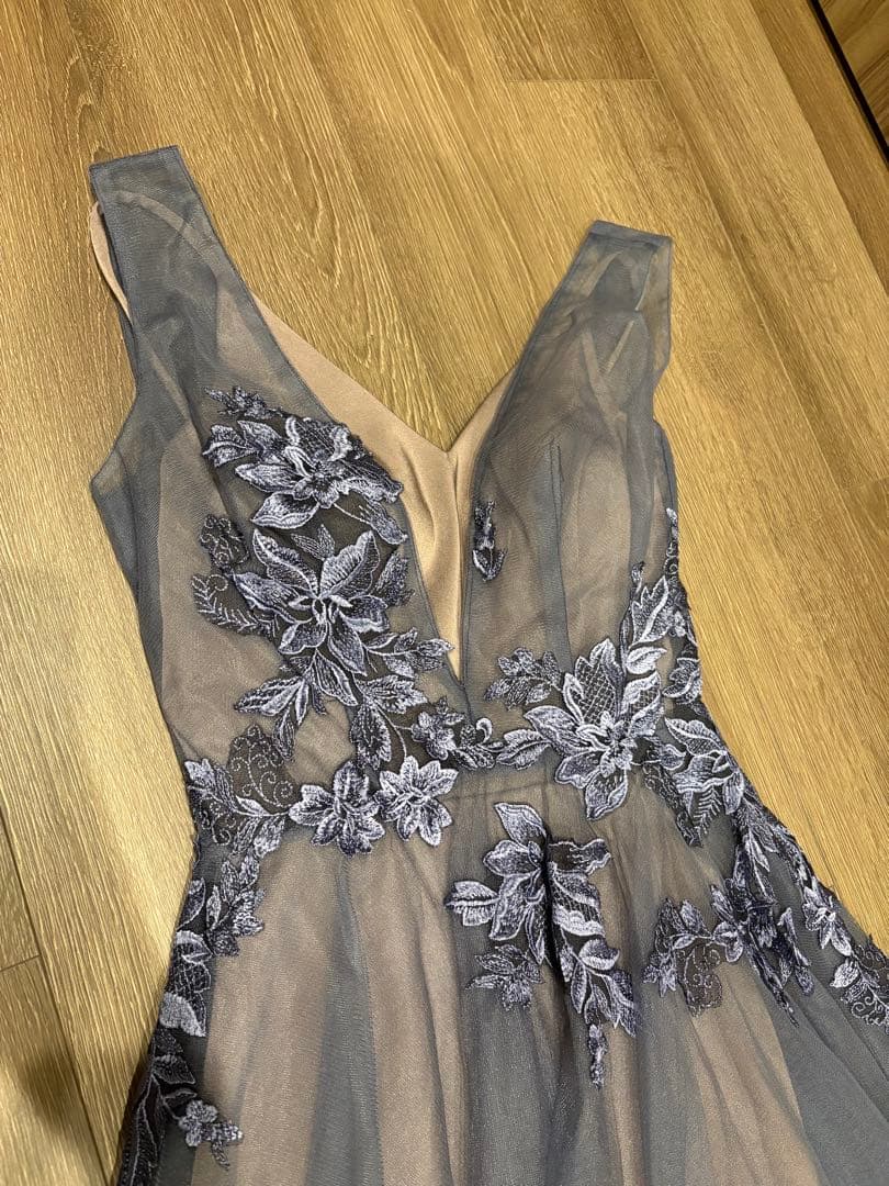 2way 刺繡 ノースリーブ レイヤードドレス（W312） ドレスカバー付き