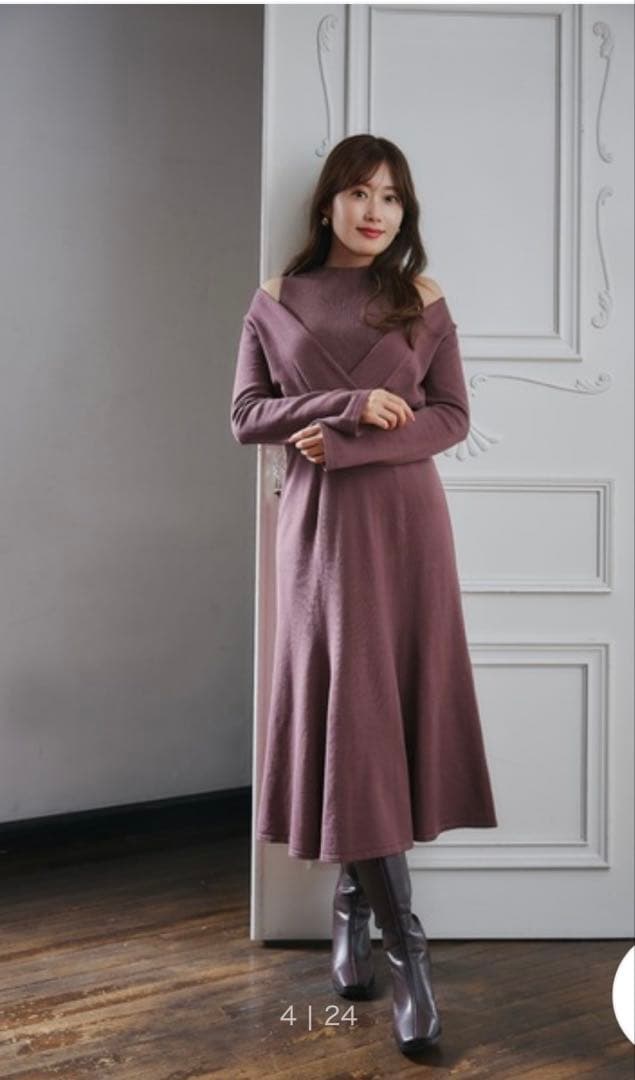 ワンピース herlipto Cache-Coeur Layered Knit Dress