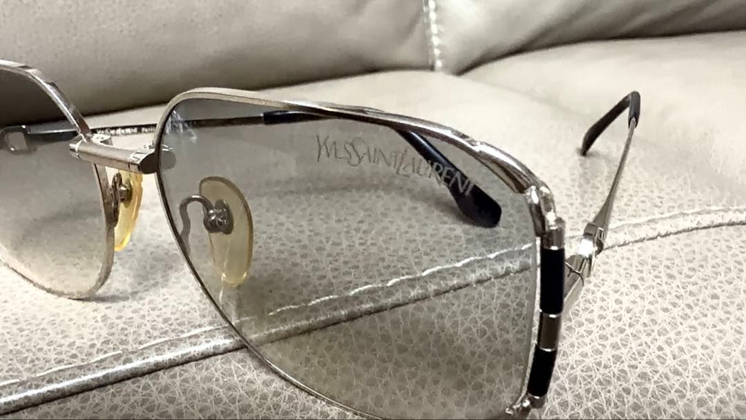 YSL イブサンローラン シルバー キャットアイ サングラス ビンテージ