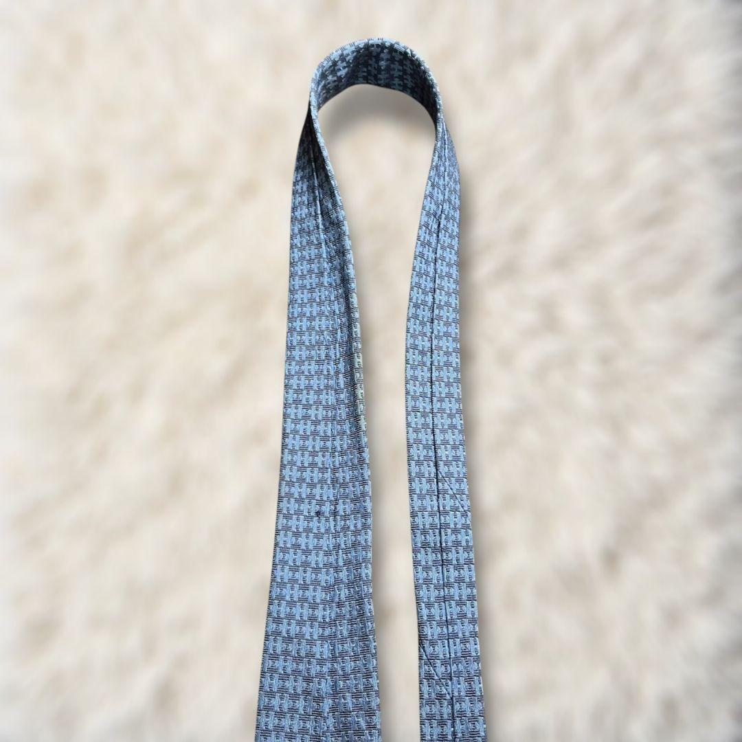 【美品✨】エルメス HERMES H柄 ファソネ パズルモチーフ ジャガード 青