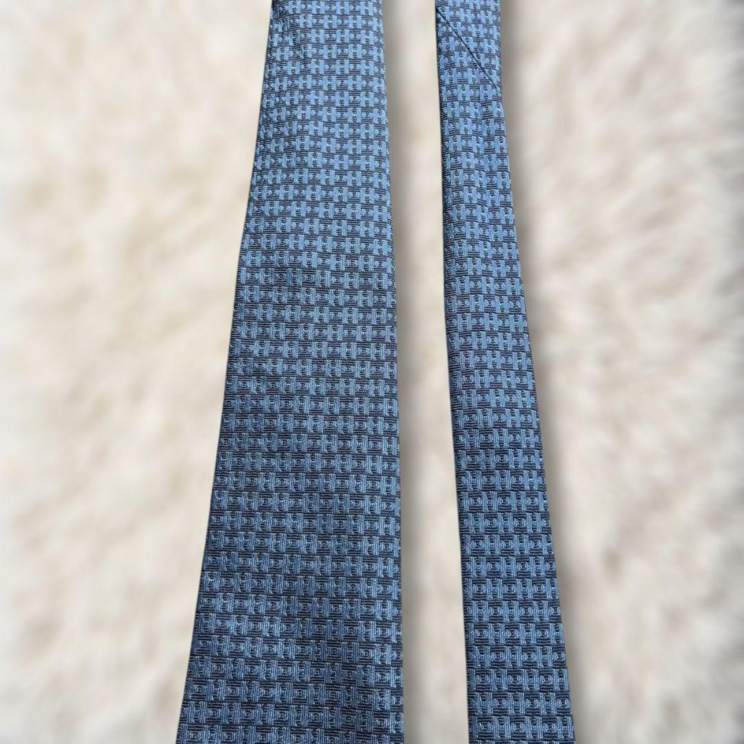 【美品✨】エルメス HERMES H柄 ファソネ パズルモチーフ ジャガード 青
