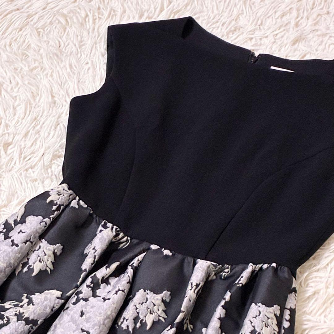 【美品】✨CELFORD ジャガードドッキングワンピース 38ブラック 完売