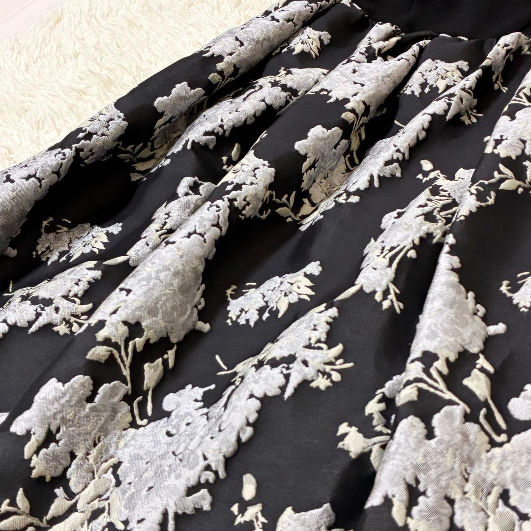 【美品】✨CELFORD ジャガードドッキングワンピース 38ブラック 完売