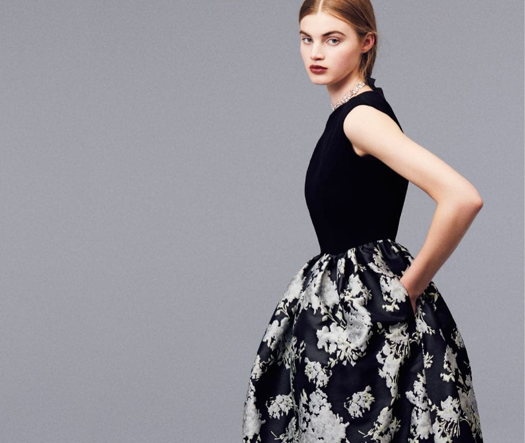 【美品】✨CELFORD ジャガードドッキングワンピース 38ブラック 完売