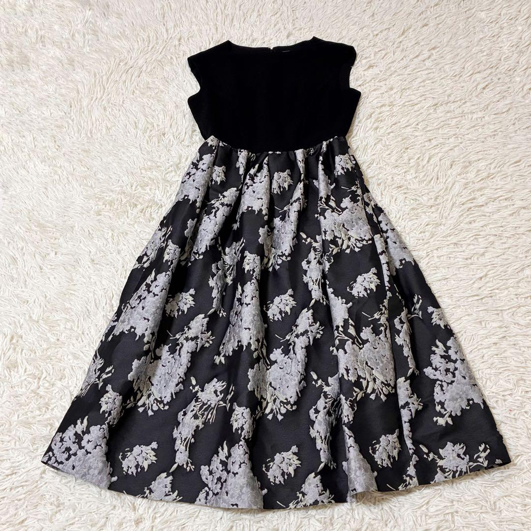 【美品】✨CELFORD ジャガードドッキングワンピース 38ブラック 完売