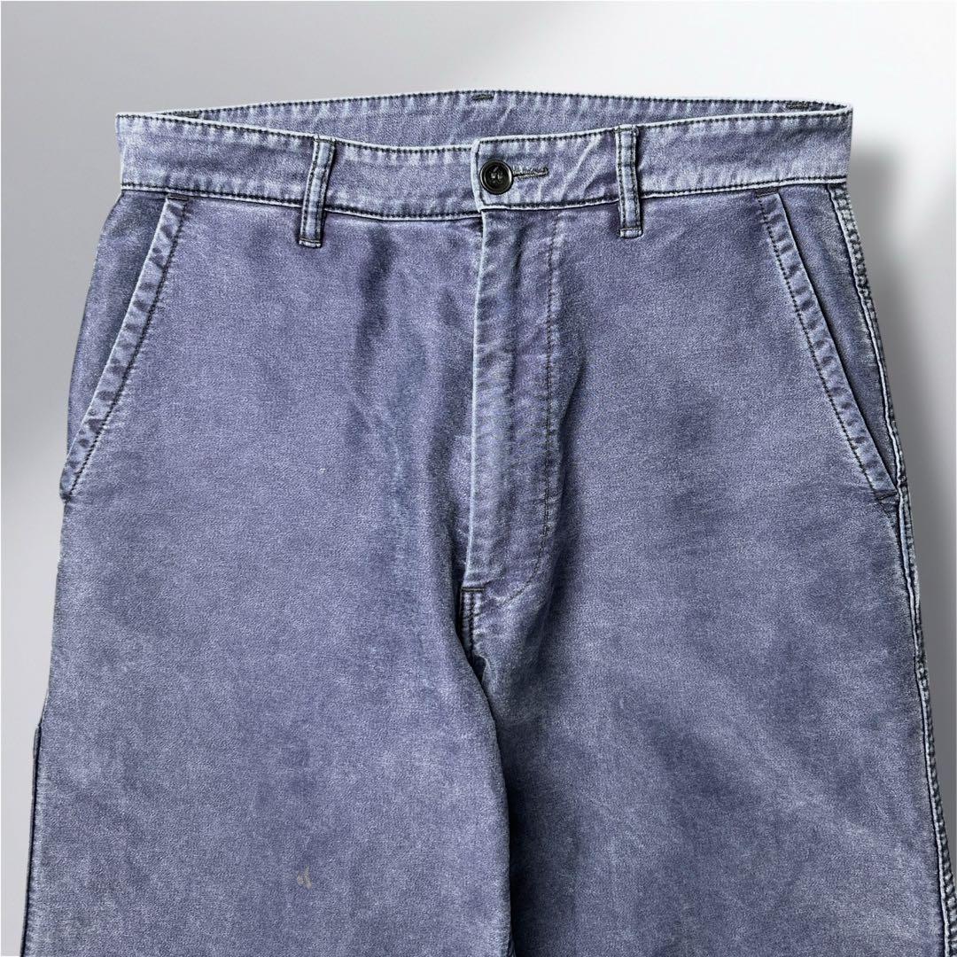 DANTON モールスキン ワークパンツ フランス製　38 ナス紺　経年変化
