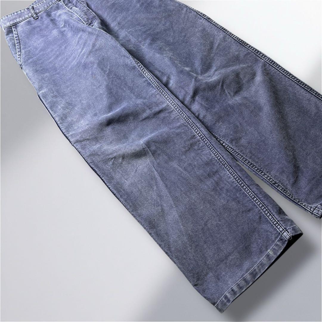 DANTON モールスキン ワークパンツ フランス製　38 ナス紺　経年変化