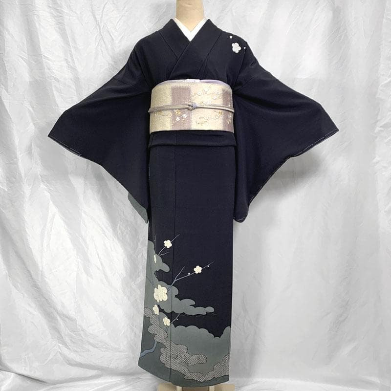 602mh16〇染之座 大久保玄才 付下げ 梅 雲〇美品